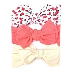 Baby Bow Headband - WATERMELON JUMBO BOW SET